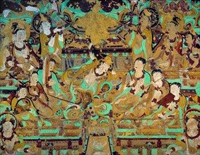 A fresco at Cave 112,Mogao Grottoes,Dunhuang,Gansu Province,China