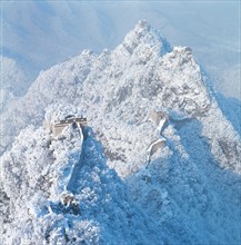 The snowscape of Jiankou section of the Great Wall,China