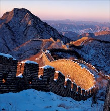 The snowscape of Jiankou section of the Great Wall,China