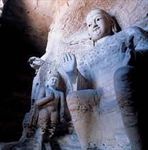 A statue of Buddha at Yungang Grotto,Shanxi Province,China