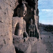 A statue of Buddha from the 20th Cave of Yungang Grotto,Datong,Shanxi Province,China