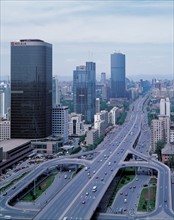 Bird's view of three loop road of Beijing,China