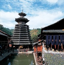 A drum tower at Zengchong,Guizhou,China