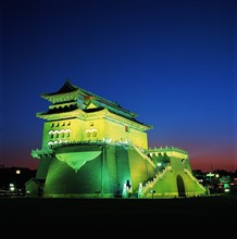 The nightscape of Qianmen Gate Beijing,China