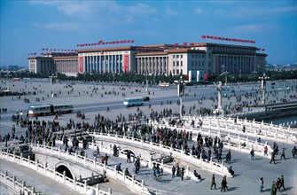 Jinsui Bridge and The People's Congress Hall on Tian An Men Square,Beijing,China