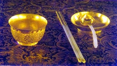 Gold cutlery used by emperors of Qing Dynasty