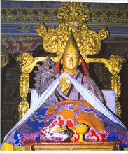 Gilded statue of 6th Dalai Lama Tshangyang Gyatso