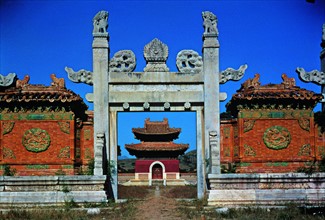 Dragon and phoenix arch in Mu Tomb of Western Qing Tombs,Hebei,China