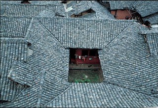 Dooryard of residential house in Langzhong,Sichuan,China