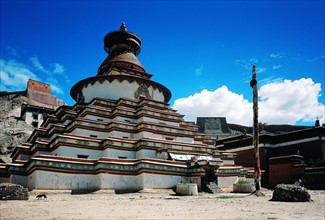 Wanfo Stupa in Baiju monastery in Gyangze,Tibet,China