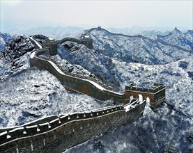 Badaling section of Great Wall in winter,Beijing,China
