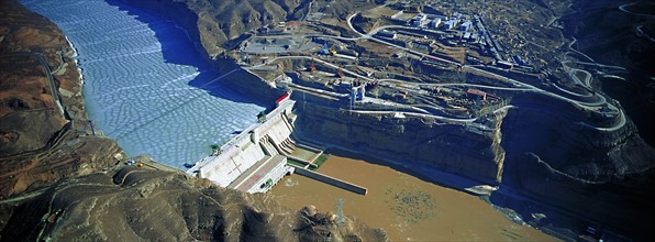 Wangjiazhai dam on Yellow river,Inner Mongolia,China