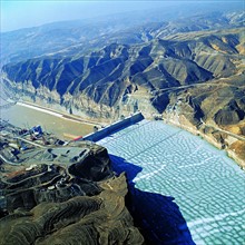 Wanjiazhai dam on Yellow River,Inner Mongolia,China