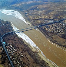 Bridge across Yellow River in Toketo,Inner Mongolia,China