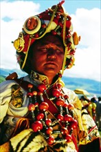 Tibetan man in traditional costume