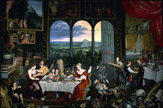 Brueghel l'Ancien, Le goût, l'ouïe et le toucher