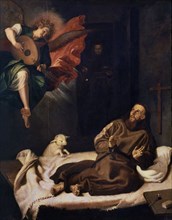 Ribalta, Saint François d’Assise, malade, consolé par un ange jouant du luth