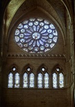 Rose window in the transept of León cathedral