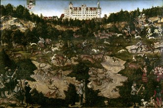Cranach l'Ancien, Partie de chasse en l'honneur de Charles V au château de Torgau
