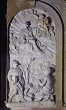 Relief : apparition de la Vierge du Pilier à l'apôtre Santiago