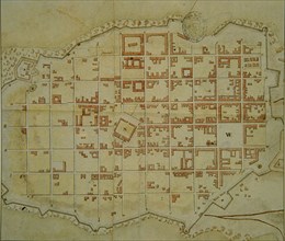 Plan de ville et fortifications de Montevideo (Uruguay)