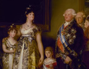 Goya, Charles IV's family (detail Mary Isabel - Mary Louise - Charles IV)