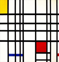 Mondrian, Composition avec jaune, bleu et rouge