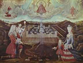 Peinture d'une vue sur le monastère