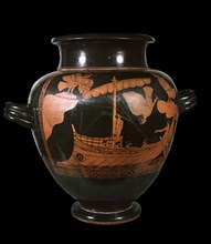 Greek pot with Odysseus and the sirens