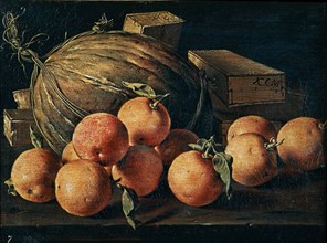 Melendez L., Nature morte: oranges et melon
