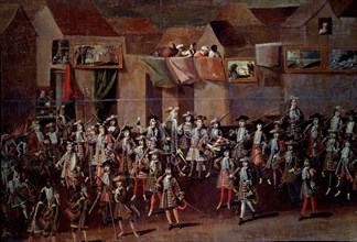 PEREZ HOLGUIN MELCHOR 1660/1722
ENTRADA DEL PRIMER VIRREY EN POTOSI-DET IZDA DESFILE SOLDADOS