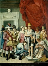Hernán Cortés arresting Moctezuma