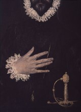 Le Greco, Le chevalier à la main sur la poitrine (détail)