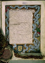 Contrat de mariage entre Maximilien et les rois catholiques en 1495 pour le mariage de Philippe Ier et Jeanne