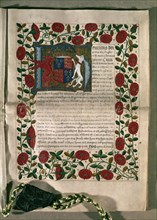 Contrat de mariage d'Henry VIII et Cataline d'Aragon