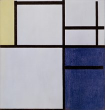 Mondrian, Composition avec blanc, gris, jaune et bleu