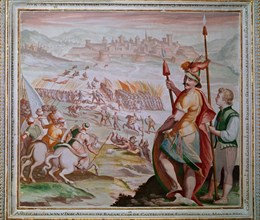 Arbasi, Alvaro de Bazan, marquis de Santa Cruz, lors de la bataille de Al Almanari