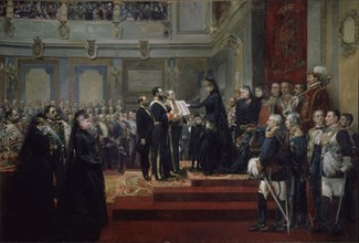 Sorolla, Her Majesty Queen Regent Doña Maria Cristina Swearing on the Constitution