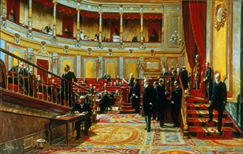 MAÑANOS MARTINEZ ASTERIO 1861/1935
LECTURA DE UN PROYECTO DE LEY EN EL SALON DE SESIONES 1908 -