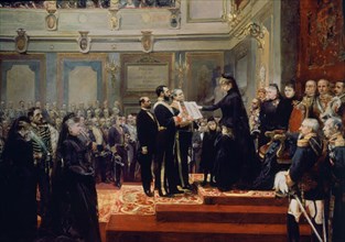 Sorolla, Queen Maria Christina of Austria taking oath (detail)