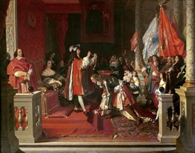 Ingres, Le maréchal et duc de Berwick recevant des mains de Philippe V l'ordre de la Toison d'or pour la bataille d'Almansa