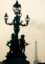 Street lamp on the Pont Alexandre III in Paris