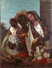 CABRERA MIGUEL 1695/1768
MESTIZAJE - DE NEGRO Y DE  INDIA: CHINA CAMBUJA -MEXICO - 1763- PINTURA