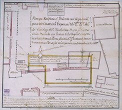 CALDERON J.S.
PLANO DE LA PLAZA DEL OBRADOIRO-LEGAJO 16634-Nº PLANO 885
MADRID, ARCHIVO HISTORICO