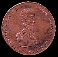 Pièce de monnaie à l'effigie de Simon Bolivar