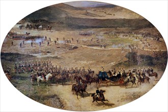 Fortuny, Isabelle II et de Marie Christine passant les troupes en revue en 1837