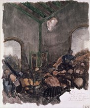 Kemer, Tolède, l'Alcazar, Le Salon jaune en ruines après les bombardements