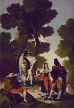 Goya, la Maja avec des hommes déguisés