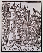 SAN PEDRO DIEGO DE 
CARCEL DE AMOR GRABADO POR ROSEMBACH EN 1493-ORIGINAL EN MUS