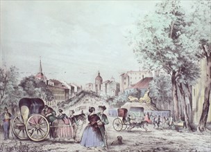 LA CALLE DE ALCALA EN 1847-LITOGRAFIA S XIX-ROMANTICISMO ESPAÑOL
Madrid, musée municipal